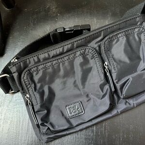 The sak black nylon esperato belt bag crossbody purse